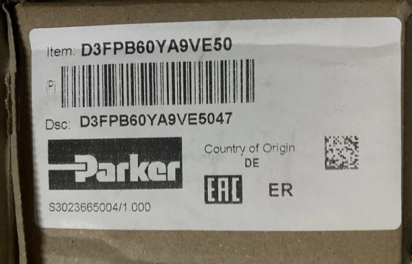 Parker D3FPB60YA9VE50 Proportional Control Valve